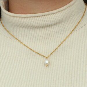 18K gold plated fresh water pearl necklace